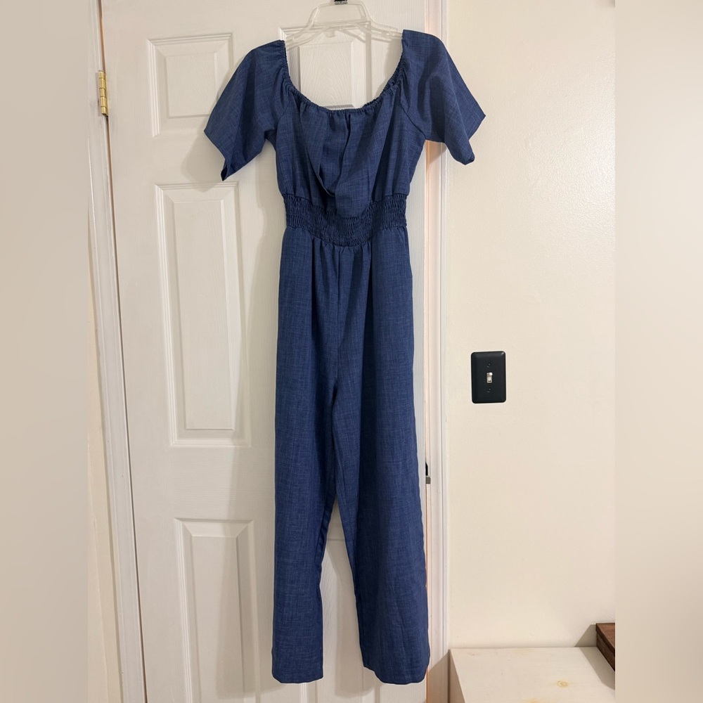 Women's Blue Jumpsuit Romper